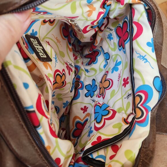 espe hobo style faux leather‎ brown and tan shoulder bag tassels boho - Picture 10 of 16